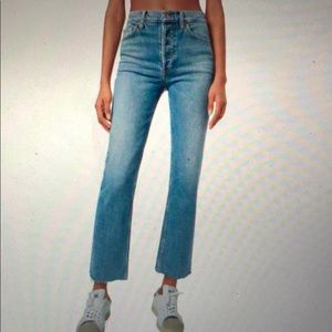 RE/DONE high rise stovepipe jeans with stretch
